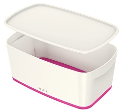Leitz 5229 MyBox Pembe Beyaz Kapaklı Küçük Saklama Kutusu