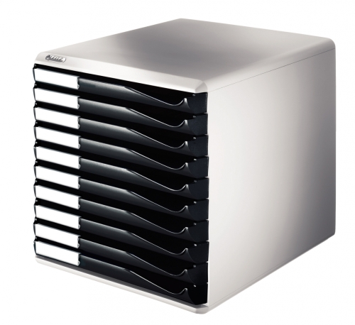 Leitz 5281 Gri / Siyah 10 Çekmeceli Evrak Rafı - 1