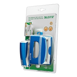 Leitz 5561 Mini Zımba ve Delgeç Set WOW Metalik Mavi (10 Sayfa) - 2