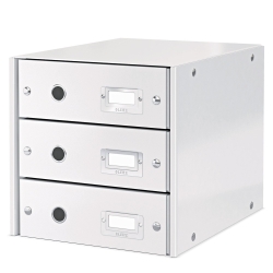 Leitz 6048 WOW Metalik Beyaz Üç Çekmeceli Evrak Rafı 