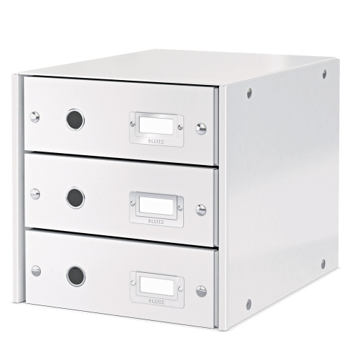 Leitz 6048 WOW Metalik Beyaz Üç Çekmeceli Evrak Rafı - 1