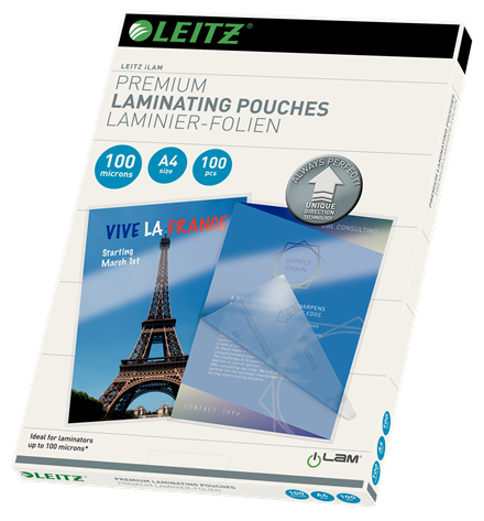 Leitz 7480 Laminasyon Poşeti A4 / 100 Mikron (100 lü Paket) - 1