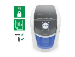 Leitz IQ 8360 OptiMax Ofis Mikro Kesim Evrak İmha Makinesi Security P5 35L - Beyaz - 4