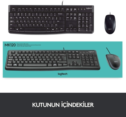 LOGITECH MK120 KABLOLU USB Q TR DESKTOP SET 920-002560 - 6