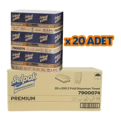 Selpak Premıum Z Katlama Havlu (23,5 x 24 cm 200 Yaprak - 20 li Koli) - 2