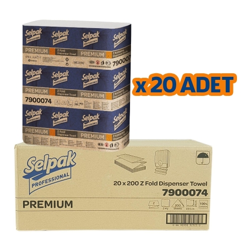 Selpak Premıum Z Katlama Havlu (23,5 x 24 cm 200 Yaprak - 20 li Koli) - 2