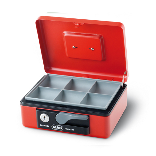 Mas 185 Orta Boy Metal Para Kasası Kırmızı - 1