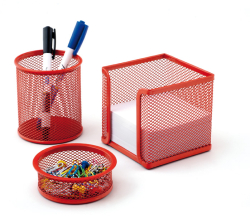 Mas 505 Rainbow Kırmızı Metal Üçlü Kalemlik Set 