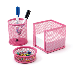 Mas 505 Rainbow Metal Pembe Üçlü Kalemlik Set