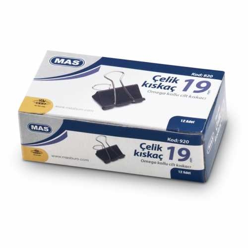 Mas 920 Omega Çelik Kıskaç 19mm (12 li Paket) - 1