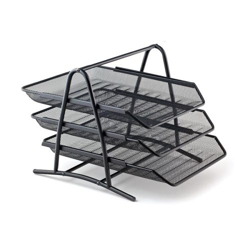 Üç Katlı Metal Evrak Rafı Siyah - 1