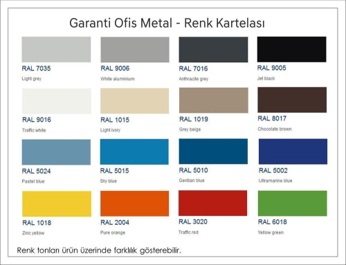Metal 198 lik Camlı Dosya Koyu Açık Gri Klasör Dolabı - 3