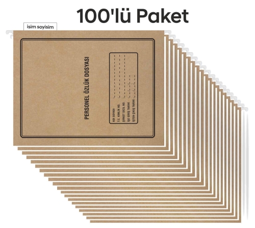Metal Askılı Personel Özlük Dosyası 4 Yapraklı (100 lü Paket 4 Sayfa) - 1