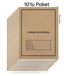 Metal Askılı Personel Özlük Dosyası 4 Yapraklı 10'LU Paket 