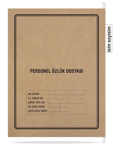 Metal Askılı Personel Özlük Dosyası 4 Yapraklı 50 li Paket - 2