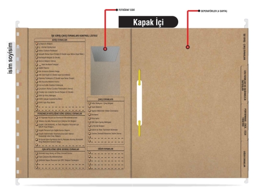 Metal Askılı Personel Özlük Dosyası 4 Yapraklı 50 li Paket - 4