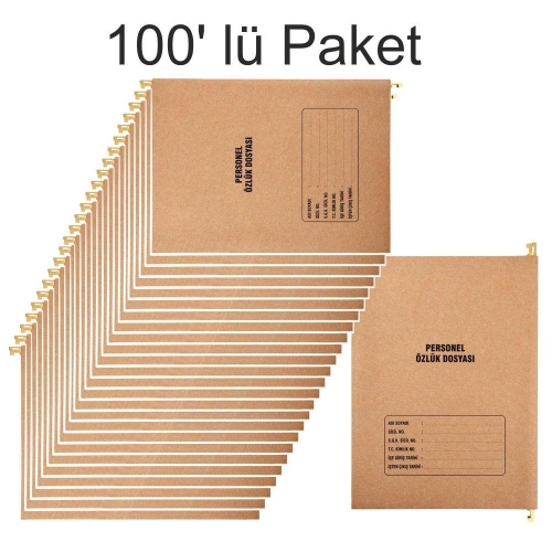 Metal Askılı Personel Özlük Dosyası 8 Yapraklı 100 Lü Paket - 1