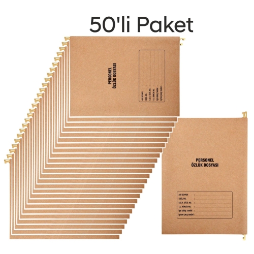 Metal Askılı Personel Özlük Dosyası 8 Yapraklı 50 Li Paket - 1