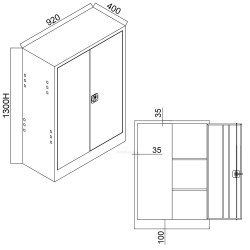 Metal Dosya Klasör Dolabı (130cm) - 5