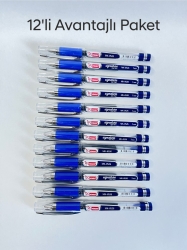 MİKRO MK-8526 GEL PEN İMZA KALEMİ MAVİ 1.0 MM UÇ 12'li Paket - 1