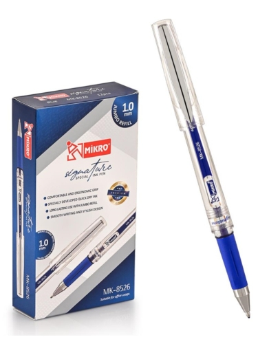 MİKRO MK-8526 GEL PEN İMZA KALEMİ MAVİ 1.0 MM UÇ 12'li Paket - 5