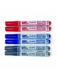 Mikro NS-703 Yuvarlak Uç Beyaz Yazı Tahta Kalemi 6 lı Set Kraf 575G Tahta Silgisi 3 lü Set - 2