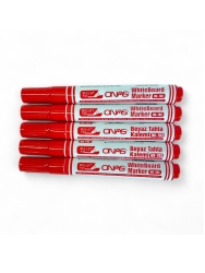 Mikro NS-703 Yuvarlak Uç Beyaz Yazı Tahta Kalemi Kırmızı 12 lı Set - 3