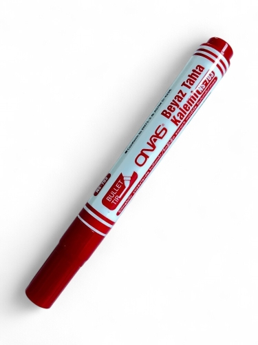 Mikro NS-703 Yuvarlak Uç Beyaz Yazı Tahta Kalemi Kırmızı - 1