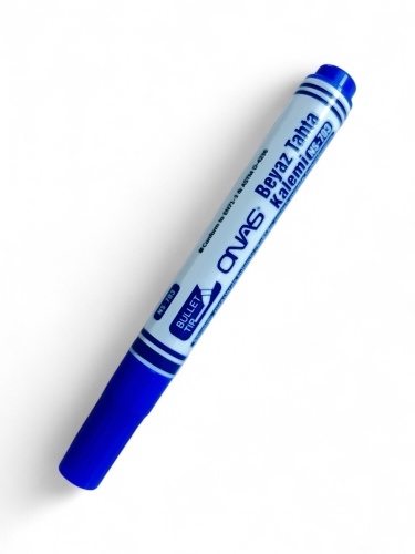 Mikro NS-703 Yuvarlak Uç Beyaz Yazı Tahta Kalemi Mavi - 1