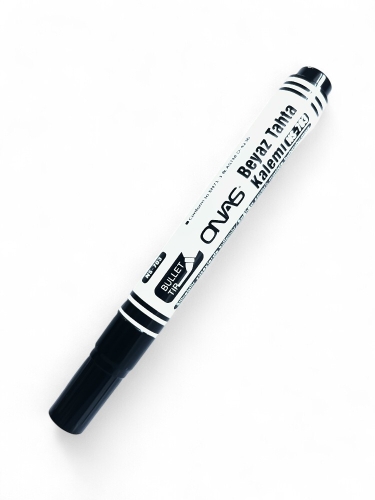 Mikro NS-703 Yuvarlak Uç Beyaz Yazı Tahta Kalemi Siyah - 1