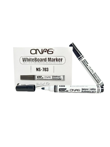 Mikro NS-703 Yuvarlak Uç Beyaz Yazı Tahta Kalemi Siyah - 6