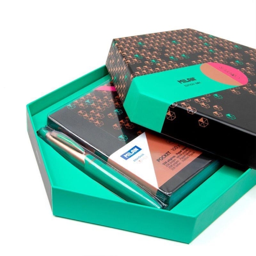 Milan Hediyelik Hesap Makinesi Tükenmez ve Kurşun Kalem Kalemtraş Set Yeşil - 4