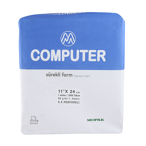 Mopak 1 Nüsha 5,5 Perforfajlı 11x24 Sürekli Form Bilgisayar Kağıdı (1000 li) - 1