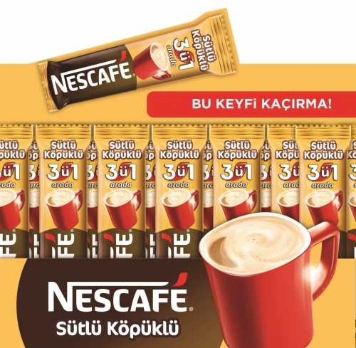 Nescafe 3 ü 1 Arada Sütlü Köpüklü Kahve (72 li Kutu) - 1