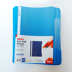 Noki 4828 Eco Plastik Telli Dosya Mavi (50 li Paket) 