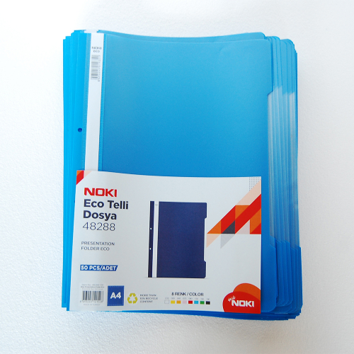 Noki 4828 Eco Plastik Telli Dosya Mavi (50 li Paket) - 1
