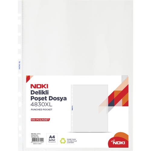 Noki Poşet Dosya A4 Ekstra Geniş XL (100 lü Paket) - 1
