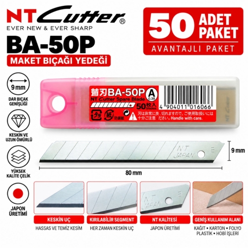 NT Cutter BA-50P 9mm Maket Bıçağı Yedeği - 1