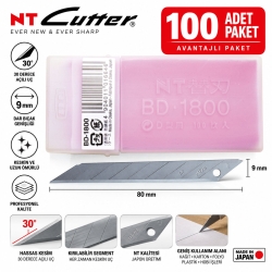 NT Cutter BD-1800 9mm Metal 30 Derece Maket Bıçağı Yedeği