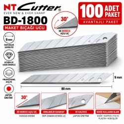 NT Cutter BD-1800 9mm Metal 30 Derece Maket Bıçağı Yedeği - 2