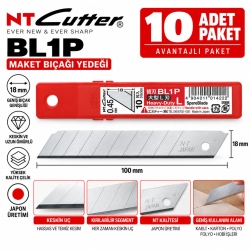 NT Cutter BL-1P-10 18mm Geniş Maket Bıçağı Yedeği 10 lu 1 Tüp