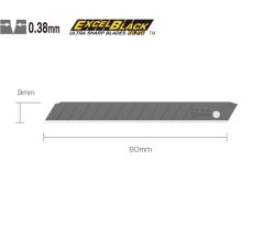 OLFA ABB-50 Standart Dar Black Seri Maket Bıçağı Yedeği (50 li) - 1