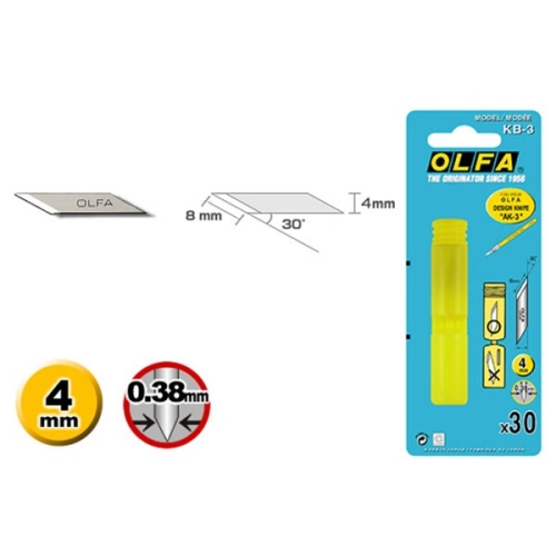 OLFA KB-3 Maket Bıçağı Yedeği (30 lu) - 1