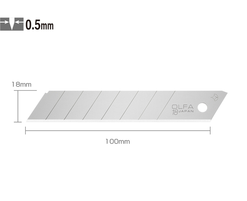 OLFA LB-10 Standart Geniş Maket Bıçağı Yedeği (10 lu) - 1