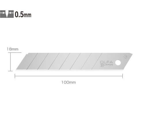 OLFA LB-50 Standart Geniş Maket Bıçağı Yedeği (50 li) - 1