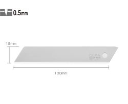 OLFA LB-SOL-10 Standart Tek Gövdeli (Kırımsız) Geniş Maket Bıçağı Yedeği (10 lu) 