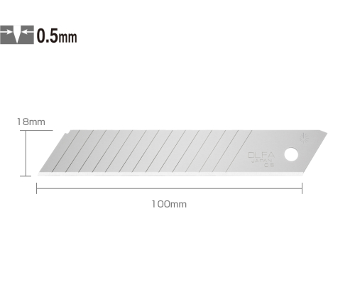 OLFA LBD-50 Standart Çift Segmentli Geniş Maket Bıçağı Yedeği (50 li) - 1