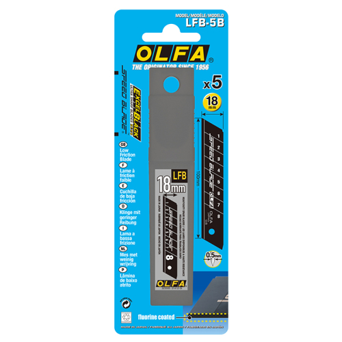 OLFA LFB-5B Florin Kaplı Geniş Maket Bıçağı Yedeği (5 li Tüp) - 3