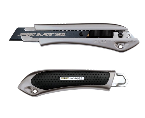 OLFA LTD-AL-LFB Geniş Maket Bıçağı Sürgülü Metalik Renk Sert Plastik Kaplama - 1