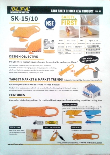 Olfa SK-15 Emniyetli Maket Bıçağı - 6